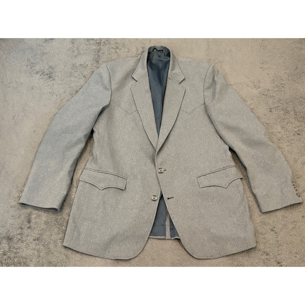 Mens Western Blazer Sport Coat Two Button Pointed Flap Pocket Lined Circle S